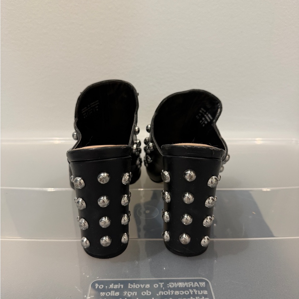 Aldo Black Studded Mules - Picture 4 of 5